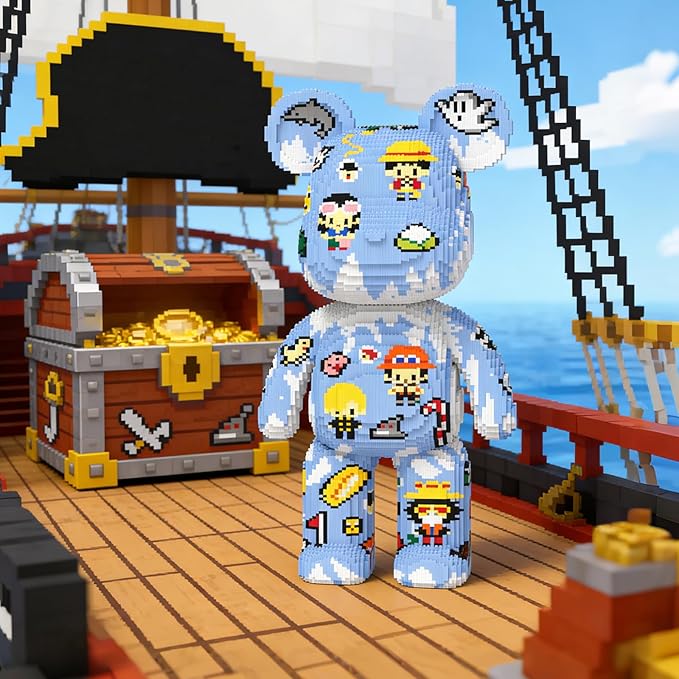 Big Pirates Sticker Bear Building Blocks (21950 PCS) Creative Animal Brick Set for Kids &amp Adults Micro Building Blocks Teddy Blocks Children Toys for Christmas Halloween Anniversary