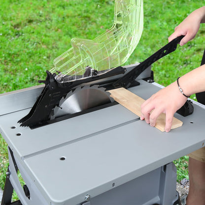 Prostormer 10 Inch Table Saw with Stand, 15A 5000RPM Portable Benchtop Saw, 45°Bevel Cutting Tabletop Saw for Woodworking