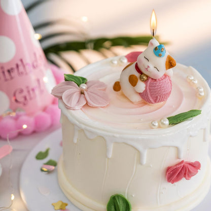 Mesiiloly Large Cat Birthday Candle, Cute Kitty Cake Topper Candles for Girls, Cartoon Cat Birthday Decorations, Kitten Themed Party Supplies & Gifts for Cat Lovers