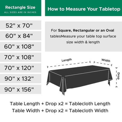 Biscaynebay Textured Fabric Christmas Tablecloths Rectangle 60x84 Inches, Hunter Green Water Resistant Spill Proof Tablecloths for Dining, Kitchen, Wedding and Parties, etc Machine Washable