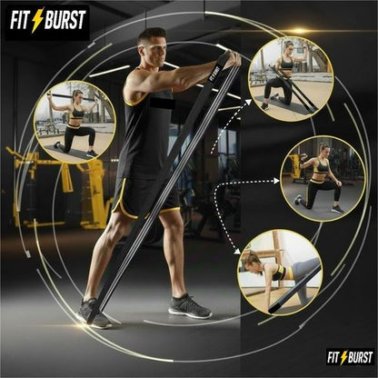 FIT Burst Fabric Resistance Band 76 Inch Extra Long – Resistance Bands for Working Out & Resistance Bands for Physical Therapy, Non-Slip Exercise Band for Men & Women, Stretching & Home Fitness