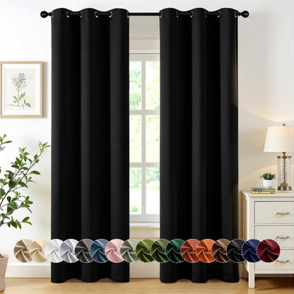 MIULEE Blackout Curtains - Thermal Insulated Room Darkening Drapes | 86-Inch Grommet Top Panels