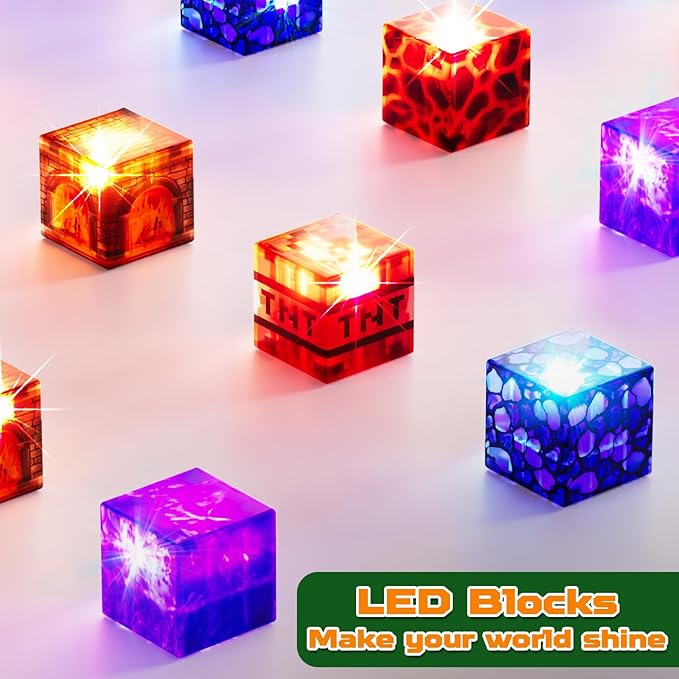 300 PCS Magnetic Blocks with Light Blocks - Easter Toys for Boys and Girls Age 3+ Years Old Magnet Tiles Toys for Kids Boys and Girls Magnetic Building Blocks Cubes Stacking Magnets for Kids