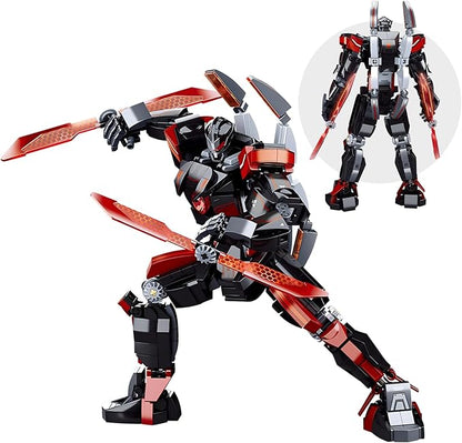 HIGH GODO Wanderer Mech Building Blocks Set for AdultsDark Robot Model Building Kit with 2 Multiple Weapons 585 Pieces Creative Collectible Gift for Teens 14+