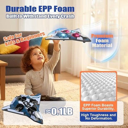 Foam Remote Control Airplanes for Kids &amp Adults | RC Fighter Jet with Light 360° Flip Fighter Jet Toys Stunt Roll Airplane Toy Great for Beginners Christmas &amp Birthday Gift for Kids Boys Ag