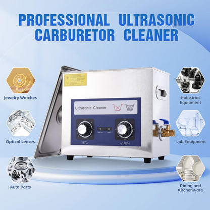 DACAT-RICHFU 6.5L Ultrasonic Cleaner Machine with Heater Timer, 180W Stainless Steel Ultrasonic Washing Machine, 40KHz Sonic Jewelry Glasses Parts Washer for Jewelry Eyeglasses Tools Parts