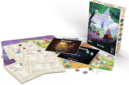 Asmodee Dungeons and Kittens Roleplaying Game Starter Set - Animal Fantasy RPG in a Wholesome Post-Apocalyptic Medieval World Family Fun for Kids &amp Adults Ages 8+ 2-6 Players 90 Min Playtime