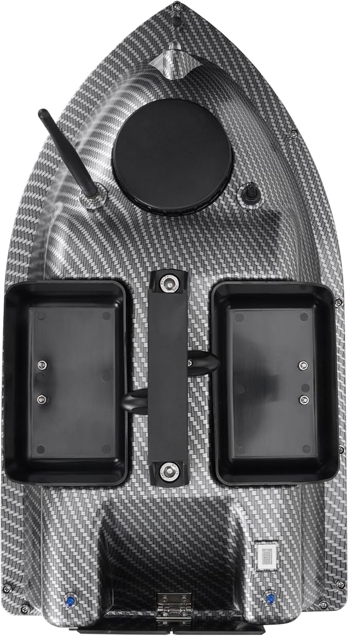 RC Fishing Bait Boat with GPS 546 Yards Remote 3 Bait Hoppers 4.4LBS Load Auto Return Low Battery &amp Signal Alerts LED Night Light for Carp Fishing
