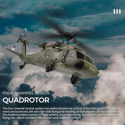 K170 UH60L Remote Controlled Helicopter for Adults RC Aircraft Plane 2.4Ghz 4CH RC Helicopter Heli Aileronless 6-Axis Gyroscope Altitude Hovering (1 Battery)
