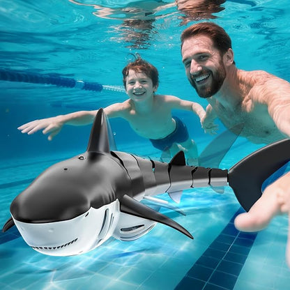2.4Ghz Remote Control Shark Toys for Kids 6 7 8 Years Old 1:18 Scale High Simulation Shark for Pool Bath Toys for Toddlers Electronic RC Sea Animal Outdoor Water Gifts