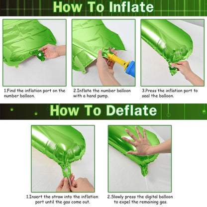 40 Inch Green Foil Balloon Number 8, Giant Self Inflating Number Balloons 0-9 for Men Women, Digital 8 Helium Balloons Set for Girls Boys 8th Jungle Birthday Anniversary Party Decorations Supplies