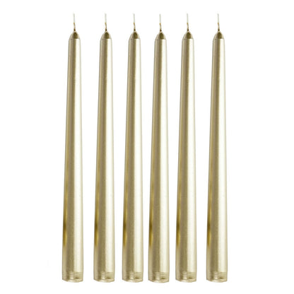 Tableclothsfactory 10" Tall Premium Quality Dripless Unscented Gold Taper Candles Wedding Dinner Candles Set of 12