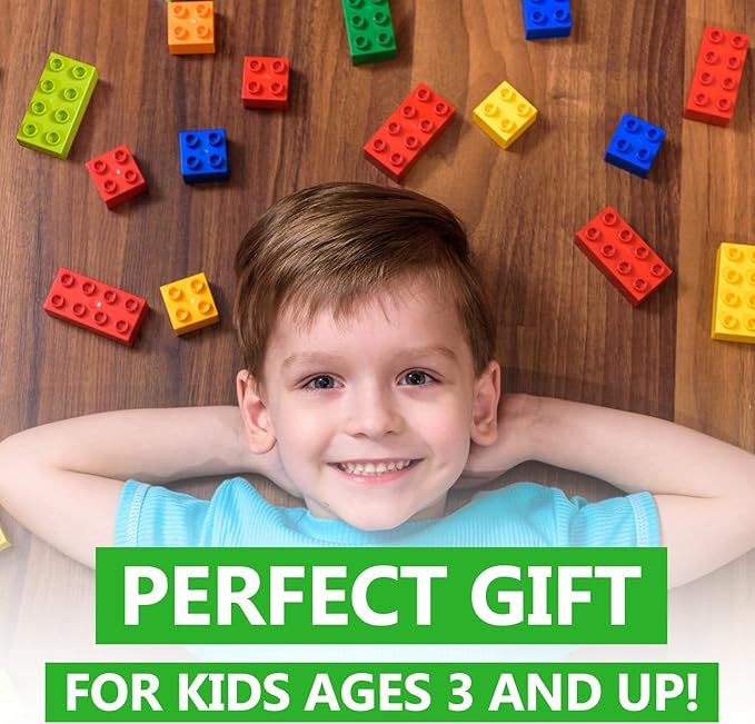 150 Pcs Jumbo Building Blocks Set for Toddlers (100 Square &amp 50 Rectangle) | Compatible Big Construction Bricks in 5 Colors | Kids Ages 3+ STEM Toy
