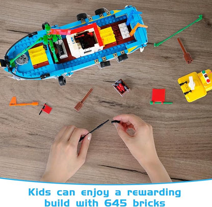 Fishing Boat Building Blocks Sets Pirate Ship Sea Fishing Building Block Toy Set Collection Show Creative Gifts Toys for Boys and Girl Ages 6-12 Years Old and up 645 PCS