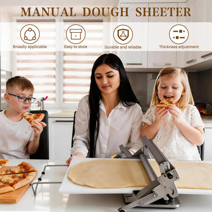 Hututimo 40.9''x15.5" Manual Dough Sheeter with Stainless Steel Roller Foldable Design, Adjustable Thickness Dough Roller Machine for Croissants, Pizza, Pastry, Pie Crust and Baking