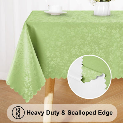 Smiry Rectangle Table Cloth, Waterproof Heavy Duty Vinyl Tablecloths, Wipeable Washable Table Cover for Kitchen and Dining Room (Sage Green, 60" X 120")