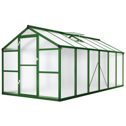 Garvee 8x12 FT Greenhouse - Aluminum Greenhouses for Outdoors, Large Polycarbonate Greenhouse with Roof Vent, Heavy Duty Walk-in Green Houses for Outside Garden, Backyard, Patio, Lawn, Easy Assembly