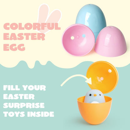 JOYIN 25PCS Pastel Easter Eggs, 2.3" Empty Plastic Eggs, Colorful Plastic Eggshell Bulks for Easter Hunt, Filling Treats, Party Favor, Easter Basket Stuffers, Classroom Prize Supplies