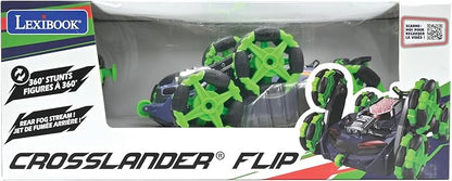 LEXiBOOK Crosslander® Flip Remote Control car up to 8km/h 360° Figure Sound and Light Effects Smoke Jet 6 Wheels Rechargeable RC45