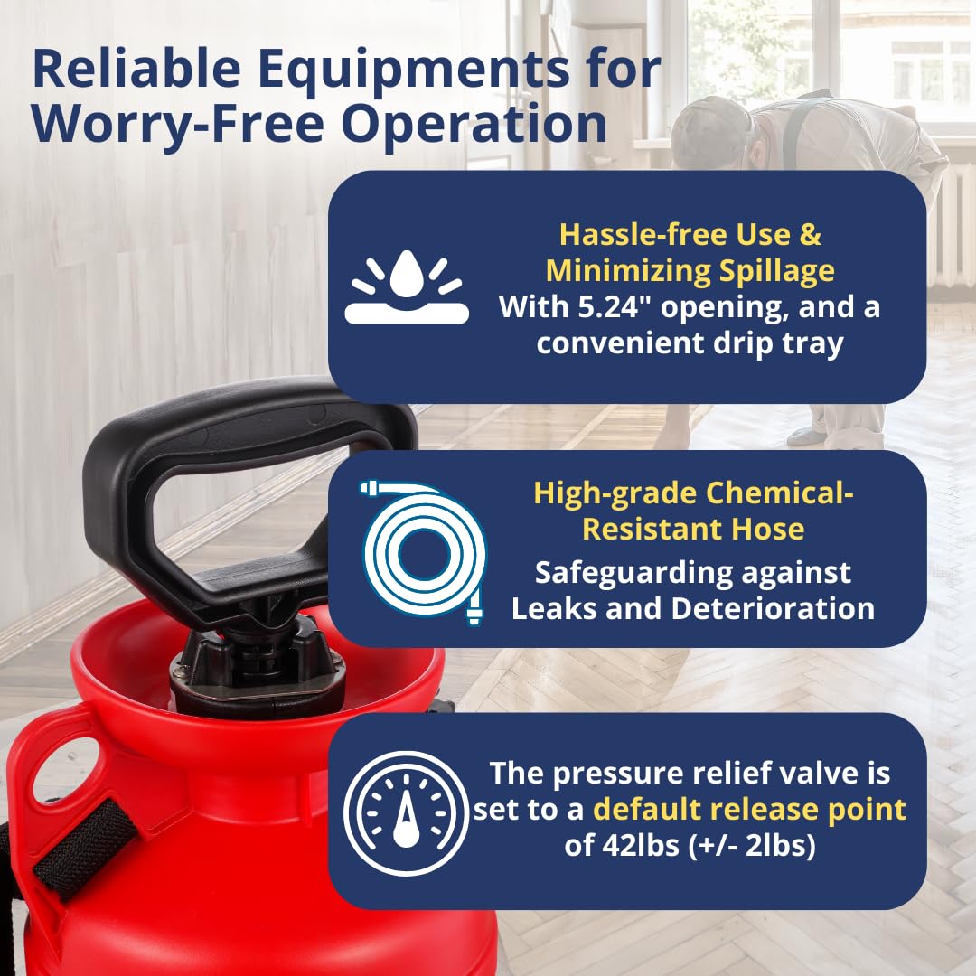 Sprayers Plus Acetone Pro 2 Gallon Acetone Sprayer, Hand Pump Chemical Sprayer with Pressure Relief Valve for Acetone Vinegar Acetone Dyes