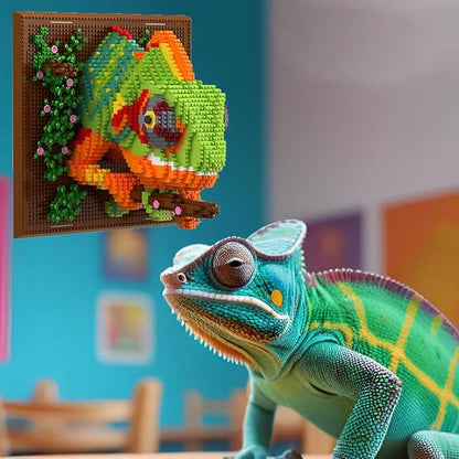 BDYDT Wall Art Chameleon Building Blocks Set A Wall Decor Set for Adults Who Love Creative Hobbies(2688 Pieces) Toys Gifts for Kid and Adult