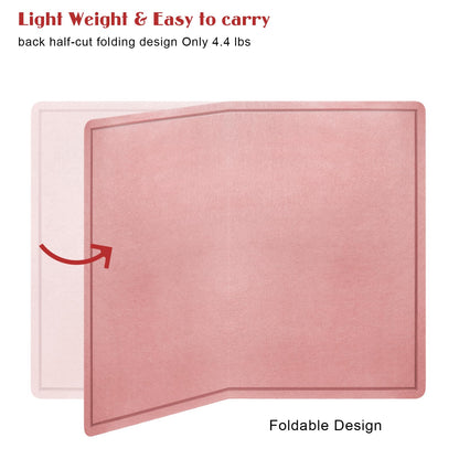 Large Bulletin Board - 48 X 36 inches Decorative Felt Pin Board - 4' x 3' Cork Board Alternative for Wall - Foldable Photo Board Self-Adhesive Vision Board Prayer Board with 30 Pushpins - Pink