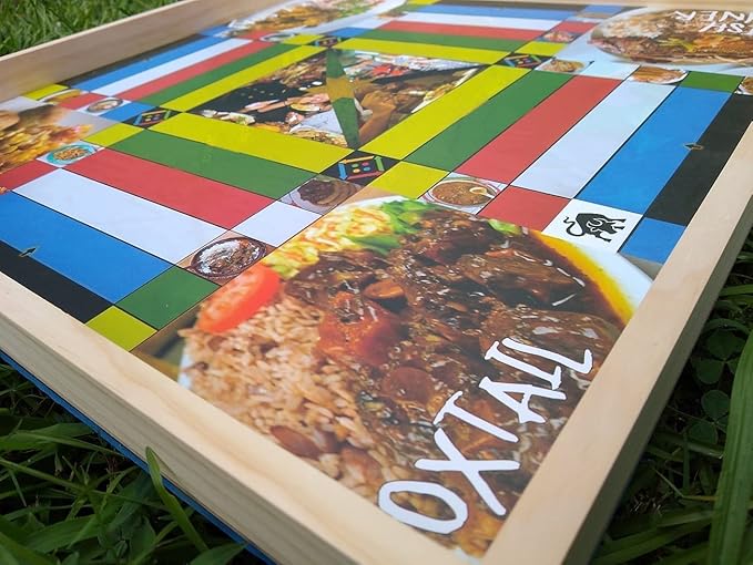 Jamaican Ludo Food Edition (Ludi/Ludy/Loodi) | 24in x 24in Board Game | Family Game Night Activity | Fun Easy Multi-Player Entertainment
