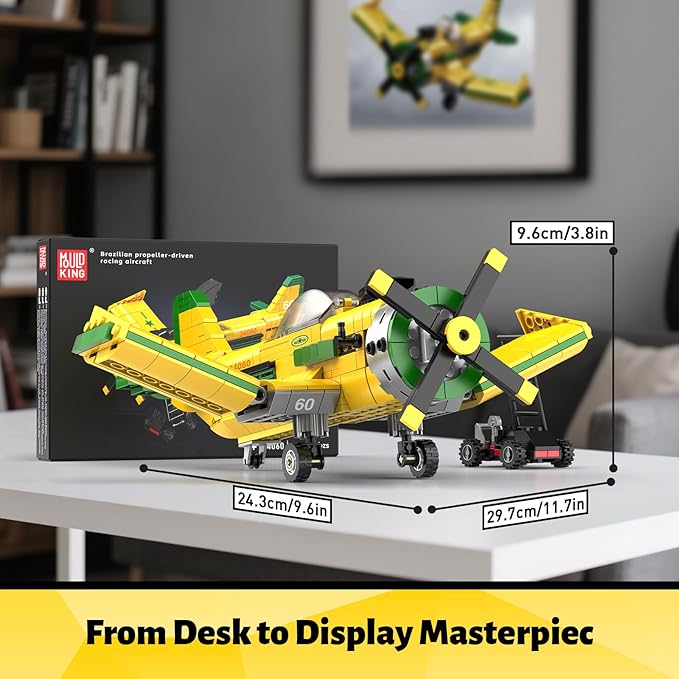 Mould King 24060 Race Plane Building Toy for Kids 562PCS Propeller Airplane Model Blocks Set for Display Collection STEM Toy Gift for Boys and Girls Ages 8+