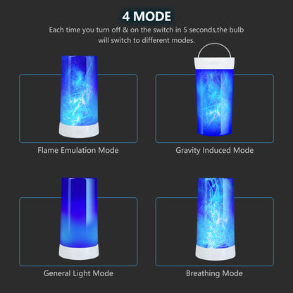 Kitmose 4X LED Flame Effect Light , USB Rechargeable 4 Modes Flickering Flame Candle Lantern with Remote Timer Gravity Sensing Effect Magnetic Base Waterproof Dimmable Outdoor Hanging Lamps Camping