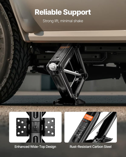 VEVOR 5000 lbs RV Scissor Jacks, 4-23.4 in RV Stabilizer Leveling Scissor Jacks, Set of 4, Heavy Duty Stabilizer Jack with Crank Handle, Socket and Bubble Levels, Not Easily Bent or Deformed