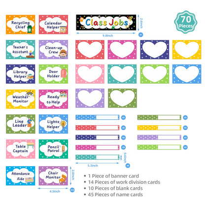 REGELETO Class Jobs Pocket Chart with 17 Pockets and 2 Storage Bags,Class Management Educational Pocket Chart Teacher's Helper Size: 32.6" L x 19.6 H inch Bulletin Board for Classroom (Black)