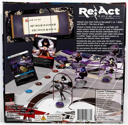 ReACT - The Arts of War - Board Game for 2 Players | 15-30 Mins Playtime | Original Anime Manga Artstyle | 1 vs 1 Fighting Dueling Card Game (Deluxe Edition)