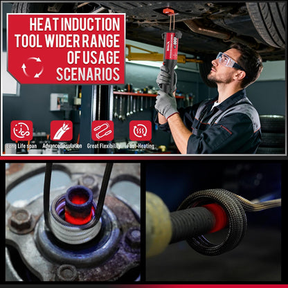 Induction Heater 1500W 110V Bolt Removal,Handheld Magnetic Induction Heater Tool with 12 Coils for Rusty Screw Removing,Red