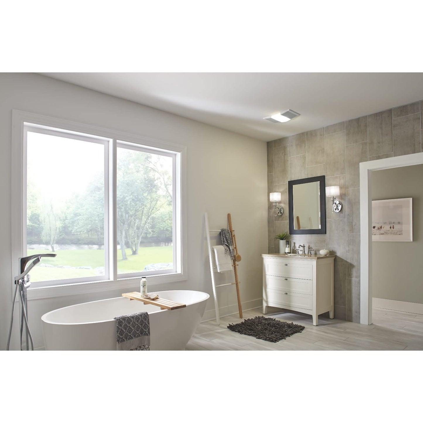 Broan-NuTone 80 CFM Ceiling Bathroom Exhaust Fan with Light and 1300-Watt Heater 765H80L