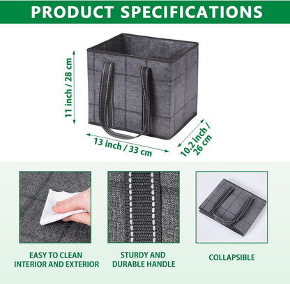 VENO Reusable Grocery Bags - Heavy-Duty Utility Tote with Handles, Water Resistant | 3 Pack, 6 Gallon