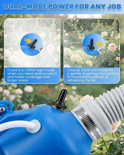 Cordless ULV Sprayer 24V Lithium Battery Powered, 7L (1.85 Gallon) ULV Fogger Machine 250W/300W Dual-Mode, 60-100 Mins Runtime, 10-100 Micron Adjustable Fine Mist for Garden Patio Home Use