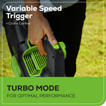 Greenworks 80V (700 CFM / 170 MPH) Brushless Cordless Leaf Blower (Turbo Button, Cruise Control, 26 CC Gas Equivalent), 2.5Ah Battery (200 Wh Max) + Rapid Charger