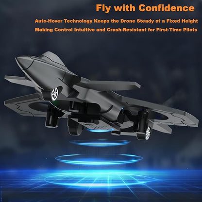 F47 RC Fighter Drone for Kids Remote Control Airplane with Altitude Hold RC Jet Drone Toy with LED Lights Easy to Fly RC Airplane for Beginners Boys Girls