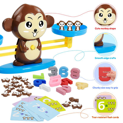 BAKAM Penguin Math Balance Scale, Toddler Counting Toys for 3 4 5 6 Year Old, Montessori Addition & Subtraction Weight Game, STEM Preschool Learning Activities, Educational Gift for Boys Girls