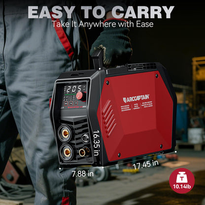 ARCCAPTAIN iControl TIG 205P Pro Welder With APP Control, 5 In 1 DC/Pulse/Lift/Spot TIG & Stick, Dual Voltage 120V/240V TIG Welding Machine With Large LED Display, 2T/4T, Smart Fan, Safety Protection