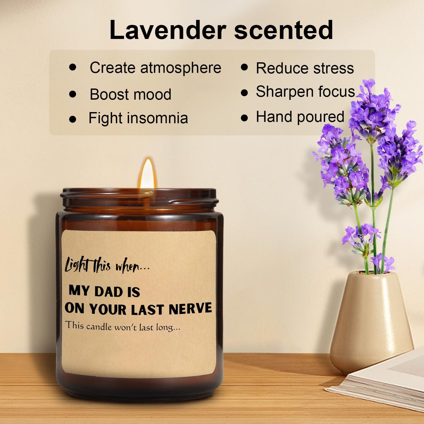 Christmas, Mothers Day Gifts for Mom from Daughter Son, Lavender Scented Candle for Mom Funny Birthday, Thanksgiving Gifts for Mum, Mother-in-Law, Stepmother, Adoptive Mother Gift Ideas, Wedding Gift