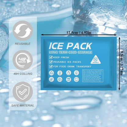 Lagincig 50PCS Ice Packs for Coolers Shipping Lunch Box - Cold Cooler Bag Long Lasting Reusable Ice Pack Gel Freezer Packs for Camping Beach Fishing Shipping Food