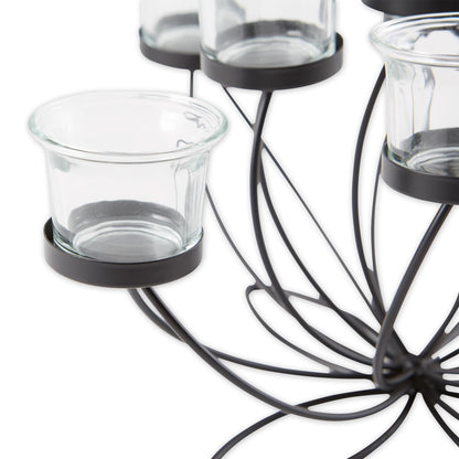 Zingz & Thingz Romantic Collection Candelabra Centerpiece Candle Holder, 10.5x10.25x7, Iron Bloom