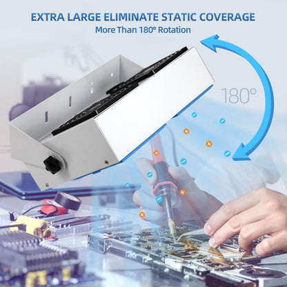 FEITA Ionizing Air Blower Anti Static Ionizer New Cleaning Type Static Fan Electrostatic Discharge Ionizer Blower Dual-Purpose Bracket Industrial ESD Static Eliminator