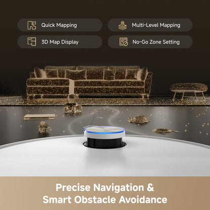DREAME L60 Pro Ultra Robot Vacuum and Mop with Auto-Empty, 35,000Pa Suction, Hot Water Mop Self-Cleaning, and Smart Obstacle Avoidance, White