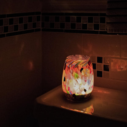 Totally Blown Glassworks Votive Candle Holder, Tea-Light, Handmade Blown Glass, Accent Vase, Centerpiece, Home Decor, Artist Dehanna Jones, Seattle, WA. (Purple Grape Ape)