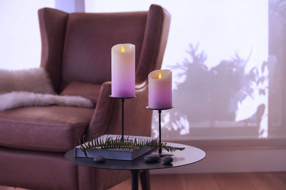 Luminara Flameless Color Changing LED Candle 3" x 6.5", Real Wax Moving Flame, Battery Operated w/ 18 Button Remote, Unscented Safe