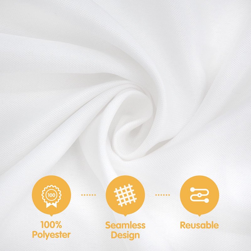 BRILLMAX 4 Pack White Tablecloths 90 x 132 Inch for 6ft Rectangle Tables - 150 GSM Polyester Fabric, Floor Length Drop, Water, Stain & Wrinkle Resistant Cloth Cover for Wedding Reception Banquet