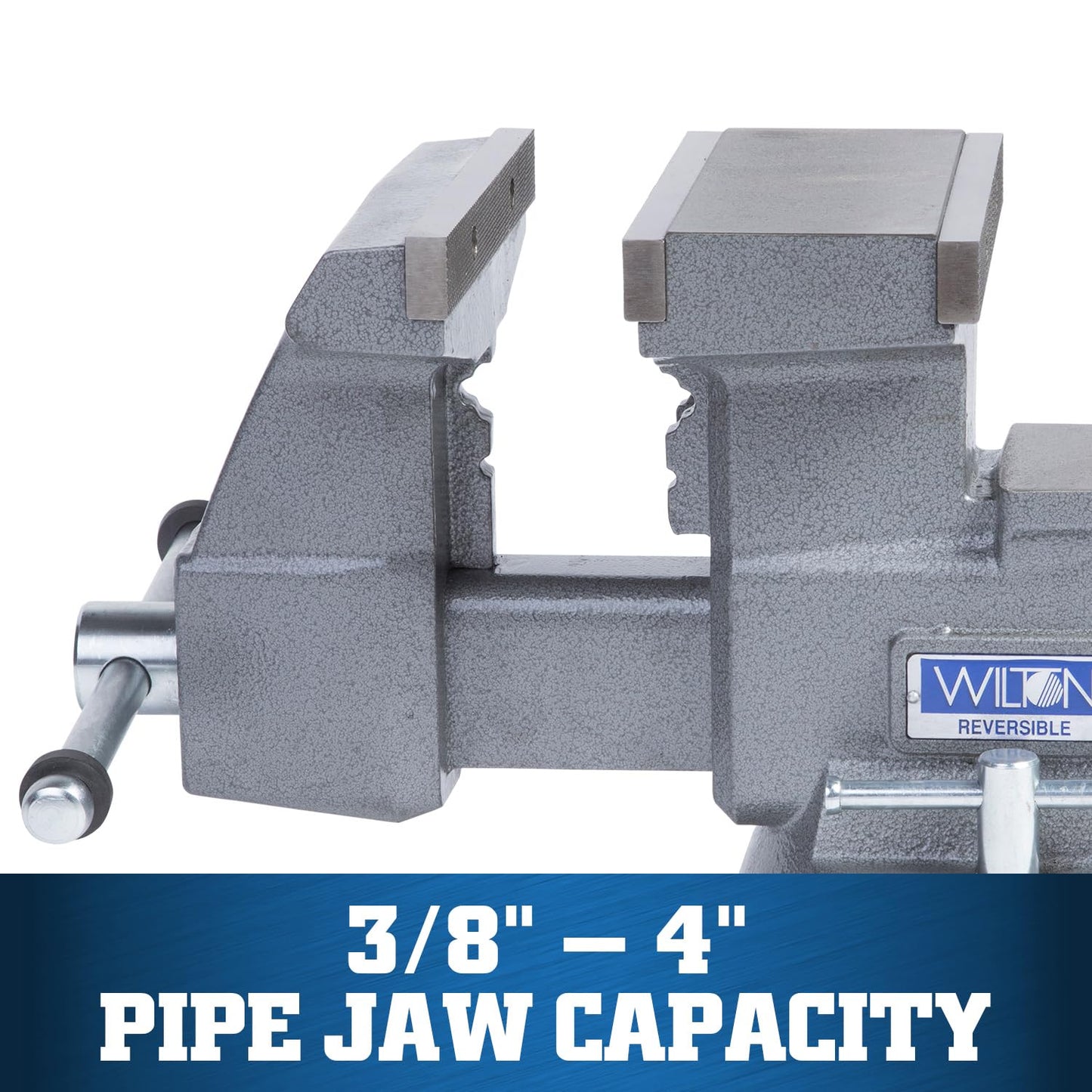 Wilton Reversible Bench Vise, 8" Jaw Width, 9-1/4" & 14-1/2" Jaw Opening, 4-3/4" Throat (Model 4800R)