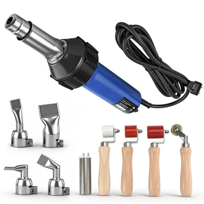 Hot Air Gun PVC Heat Gun Hand Held Plastic Welder heating gun 110V 1600W, Vinyl Welding Handheld Plastic Hot Air Heat Gun Welding Torch with Various Rollers & Stainless Steel Nozzles